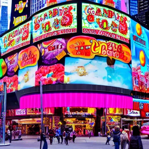 Image similar to a big candyland shop in times square