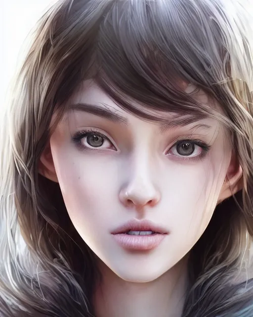 Image similar to portrait of 1 5 - year old girl with lush frizzy untamable brown hair, large front teeth, and bright piercing brown eyes, hyper realistic face, beautiful eyes, character art, art by artgerm lau and wlop and and ilya kuvshinov and john singer sargent, hyperdetailed, cryengine, trending on artstation, wizard, digital art