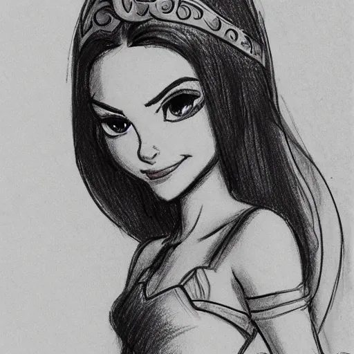 Image similar to milt kahl sketch of victoria justice as princess padme in star wars episode 3