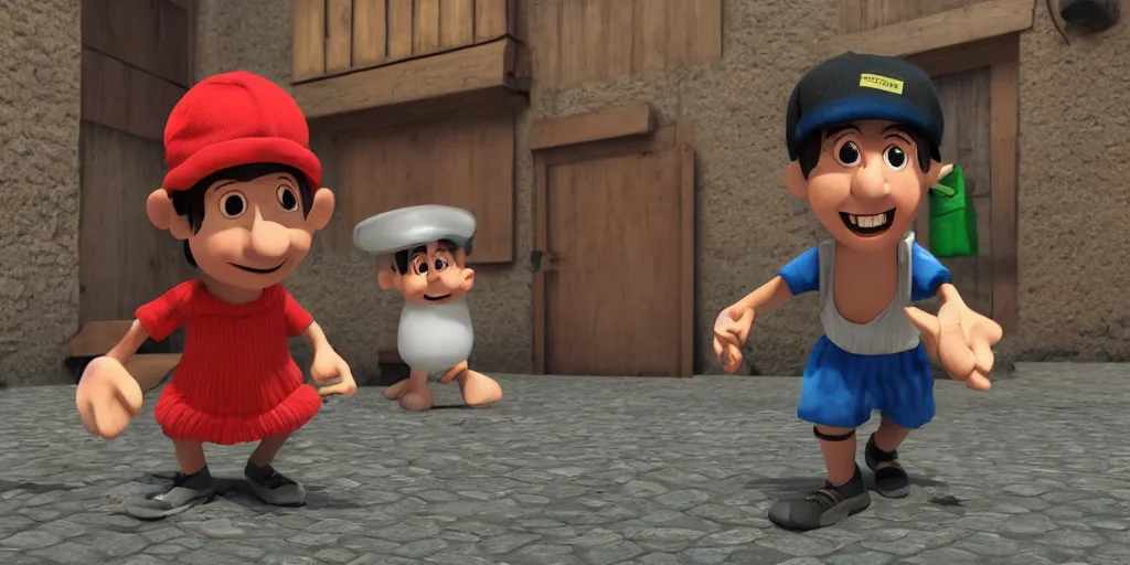 Image similar to el chavo del ocho remaster, 3 d, digital art, unreal engine