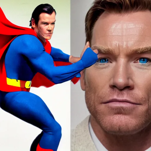 Prompt: Ewan McGregor is Superman