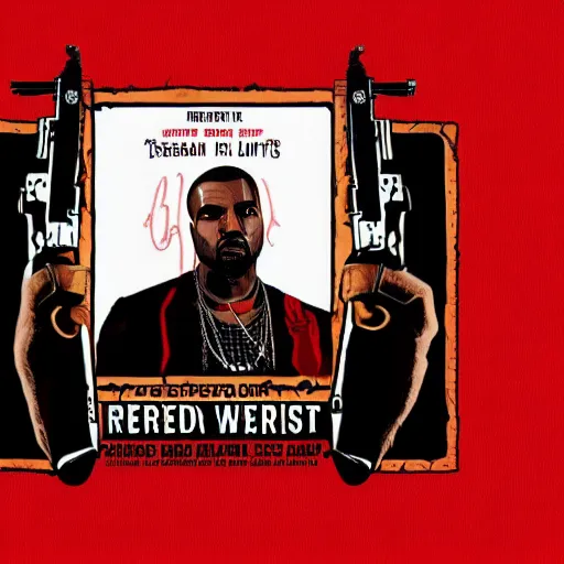 Image similar to portrait of kanye west in stephen bliss illustration red dead redemption 2 artwork of kanye west, in the style of red dead redemption 2 loading screen, by stephen bliss