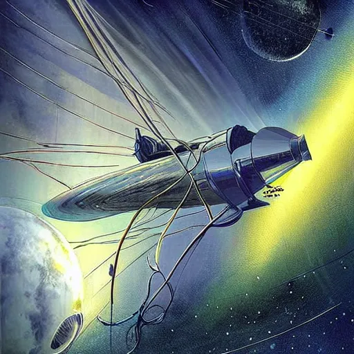 Image similar to voyager space craft illustration fantasy digital art sci - fi art of fred gambino