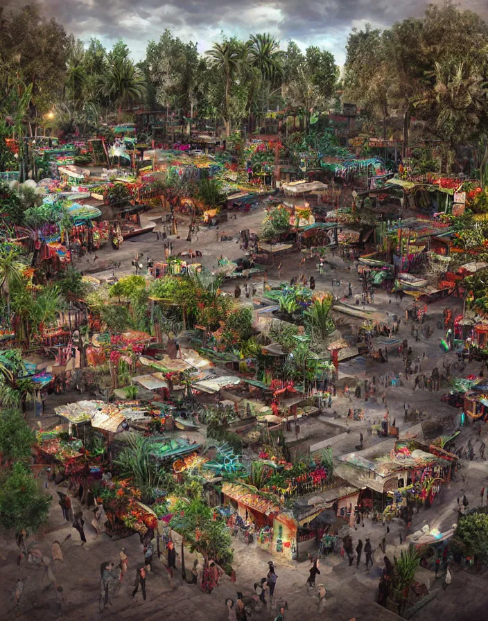 Prompt: Xochimilco, concept art, ultra realistic, super detailed, photorealistic, cinematographic, epic lighting, religious