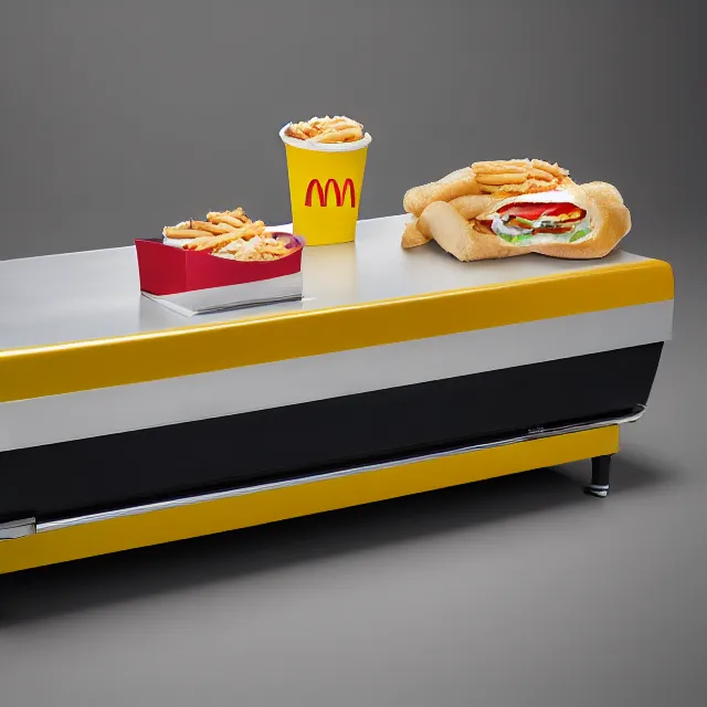 Prompt: mcdonalds mccasket, product advertisement, studio photography