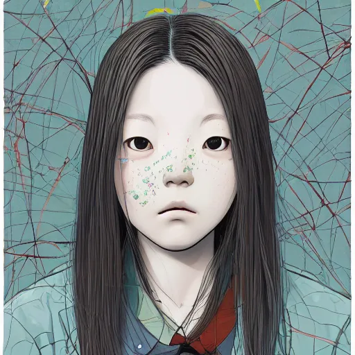 Prompt: a portrait of a girl by inio asano, beeple and james jean, aya takano color style, 4 k, super detailed