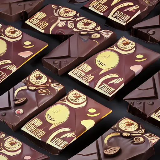 Image similar to chocolate packaging design, premium, bold colours, patterns, behance, packaging of the world