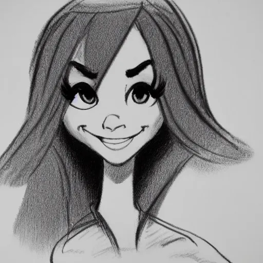 Image similar to milt kahl pencil sketch of victoria justice disney style