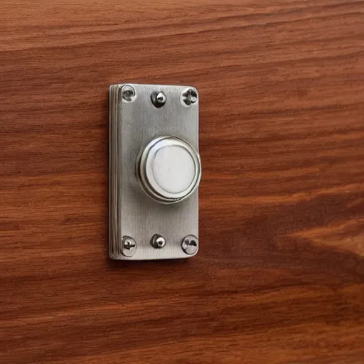 Image similar to technical drawing for a toggle switch made on a piece of walnut wood with stainless steel rod