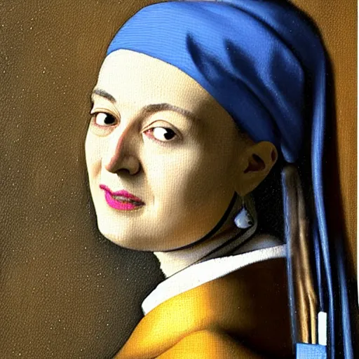 Image similar to sheryl sandberg painted by vermeer