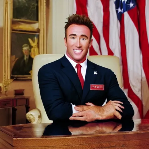 Prompt: Billy Herrington as president of the United States of America