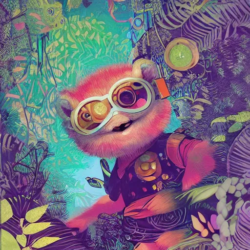Image similar to disco diffusion painting of teemo in the jungle by victo ngai, masterpiece, contest award winner