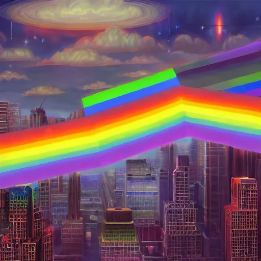 Prompt: a beautiful matte painting of nyan cat, by steve argyle and mark arian