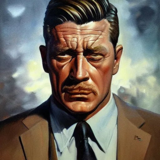 Prompt: ultra realistic portrait painting of jim gordon, art by frank frazetta, 4 k, ultra realistic, highly detailed, epic lighting
