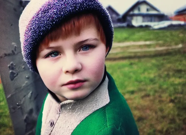 Image similar to professional fine details photo portrait of kid from kazan, tatarstan kid in the postsoviet suburbia, iphone detailed photo, instagram