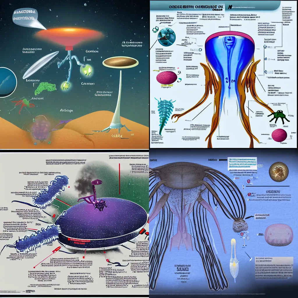 Prompt: biology diagram of a methane-breathing alien discovered by nasa, concept art