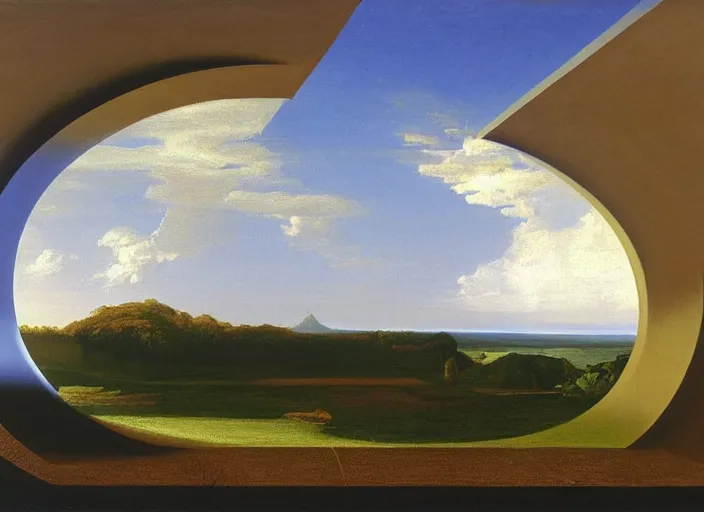 Image similar to painting of a james turrell artwork by thomas cole