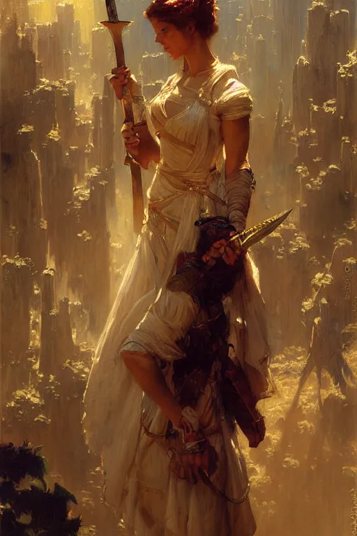 Image similar to sword maid, highly detailed painting by gaston bussiere, craig mullins, j. c. leyendecker 8 k