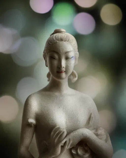 Image similar to japanese aphrodite, diffuse lighting, bokeh, soft focus, portrait