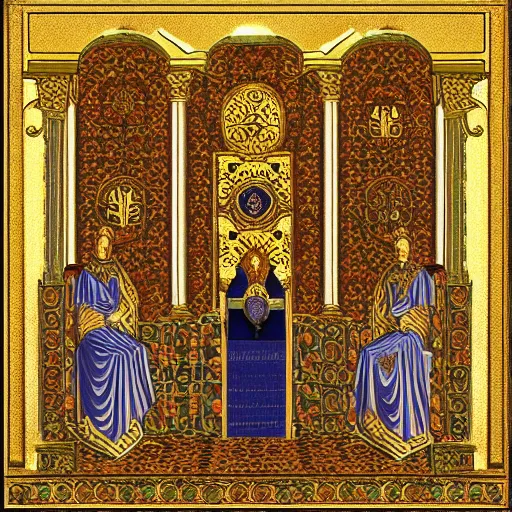 Prompt: Digital art of the throne room Byzantine Imperial