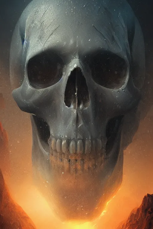 Image similar to atlantis skull, close - up portrait, powerfull, intricate, elegant, volumetric lighting, scenery, digital painting, highly detailed, artstation, sharp focus, illustration, concept art, ruan jia, steve mccurry