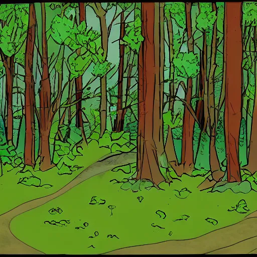Image similar to a forest. cel - shaded.
