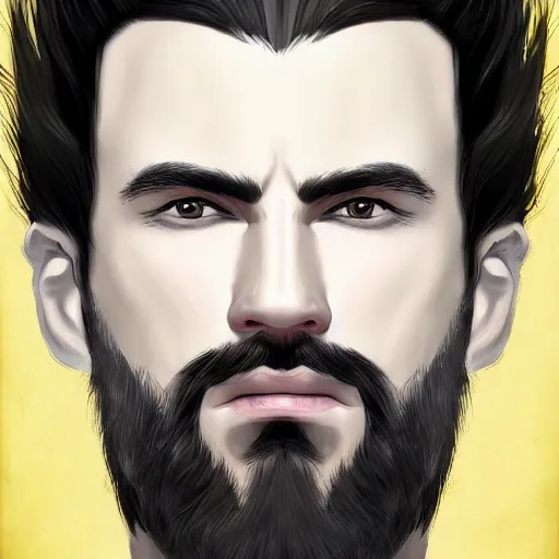 Image similar to A handsome man with a long white black Hair!!, portrait, digital art, trending on artstation, behance