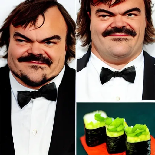 Image similar to jack black made of sushi