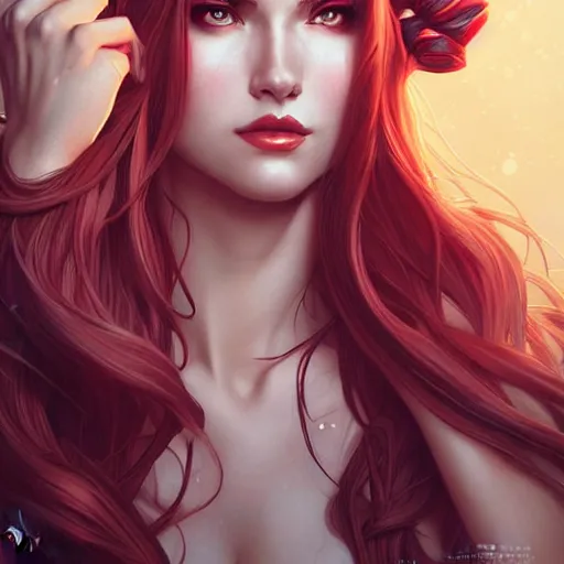 Prompt: head and shoulders portrait of Katarina from League of Legends illustration, medium shot, intricate, elegant, highly detailed, digital art, ffffound, art by JC Leyendecker and sachin teng