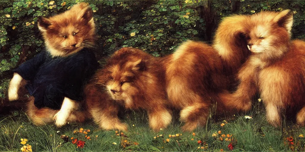 Prompt: 3 d precious moments plush animal, realistic fur, intricate, master painter and art style of john william waterhouse and caspar david friedrich and philipp otto runge