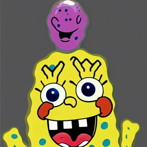 Prompt: spongebob squarepants, evil!!!!!!! sharp teeth, horror, realistic, studio photo