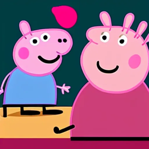 Image similar to peppa pig but he is a black man