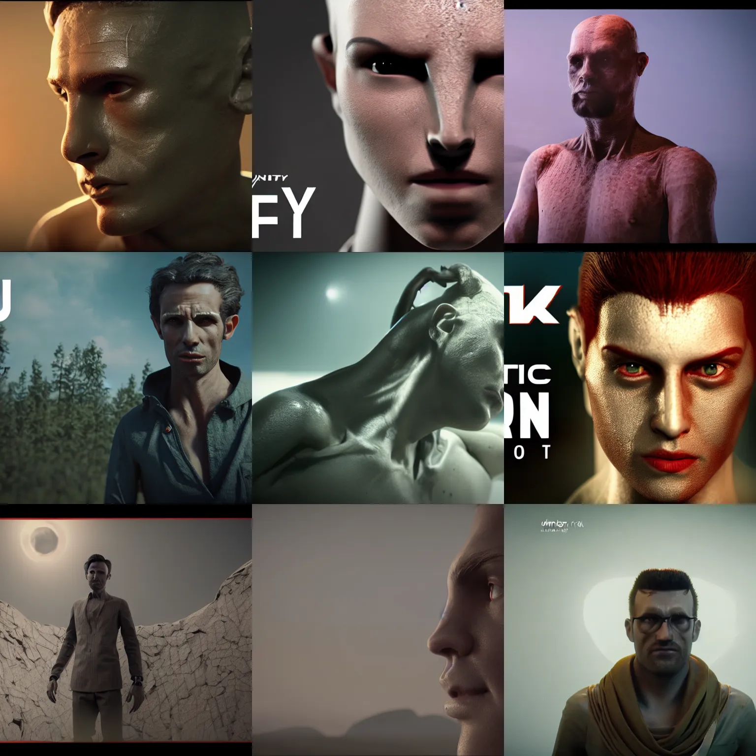 Prompt: cinematic still in adam by unity, unity demo video, humanoid,