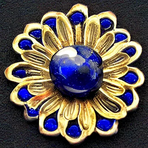 Image similar to sapphire flower, ornamental art