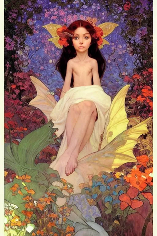 Image similar to :🧚🏽‍♀️🍄🐉:3, by Margaret Keane, greg rutkowski, thomas kindkade, alphonse mucha, loish, norman Rockwell,