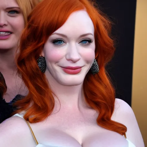 Image similar to christina hendricks hugging,