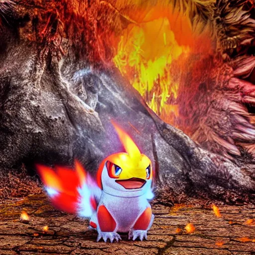 Image similar to national geographic photo of charmeleon, pokemon in the wild, intricate, portrait, 8 k highly professionally detailed, hdr, award winning