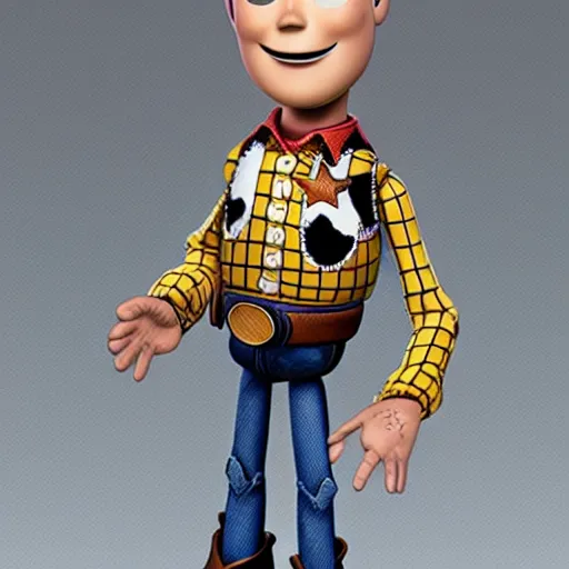 Prompt: woody from toy story in a metal band