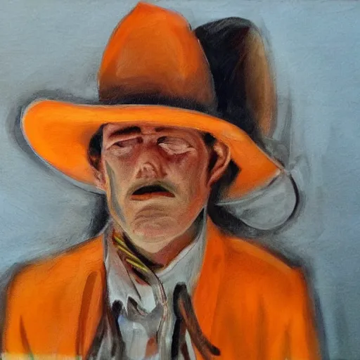 Image similar to Cowboy orange realistic portrait