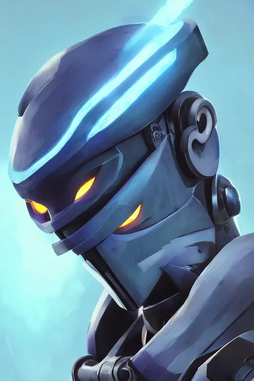 Image similar to epic mask helmet robot ninja portrait stylized as fornite style game design fanart by concept artist gervasio canda, behance hd by jesper ejsing, by rhads, makoto shinkai and lois van baarle, ilya kuvshinov, rossdraws global illumination radiating a glowing aura global illumination ray tracing hdr render in unreal engine 5