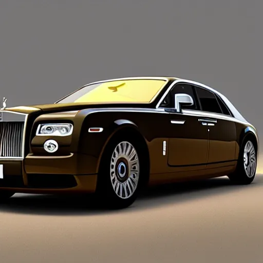 Image similar to a rolls - royce made by lamborghini. 3 d rendering. cinema 4 d.