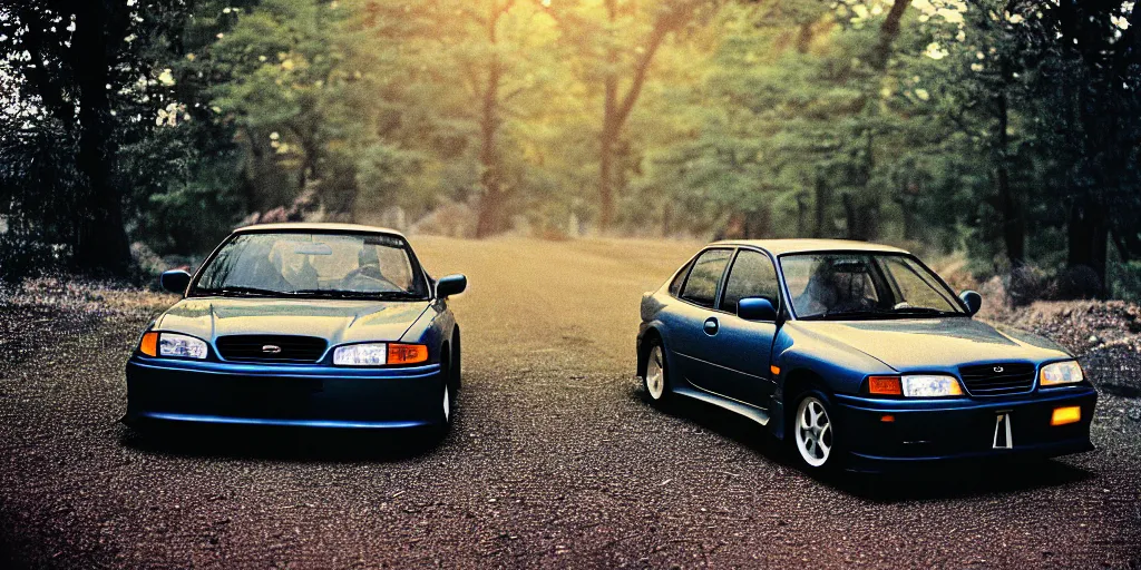 Prompt: photograph, 1999 subaru 2.5RS, GC8, cinematic, 8k, depth of field, bokeh.