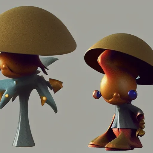 Image similar to magic mushroom, david bowie, nendroid, craig mullins style