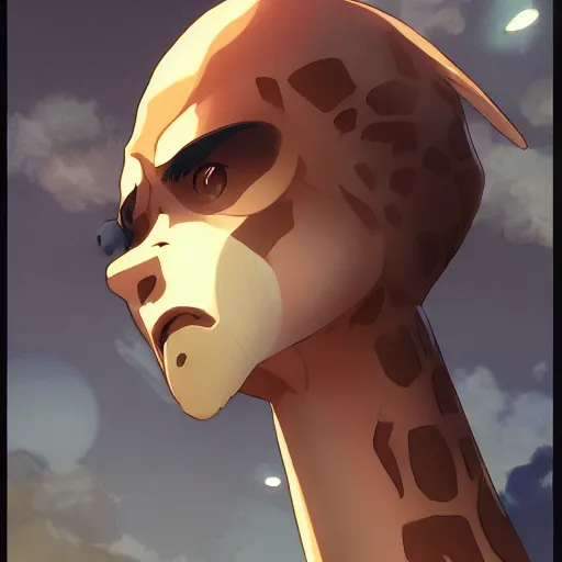 Image similar to a strong giraffe at the gym, illustration concept art anime key visual trending pixiv fanbox by wlop and greg rutkowski and makoto shinkai and studio ghibli and kyoto animation symmetrical facial features