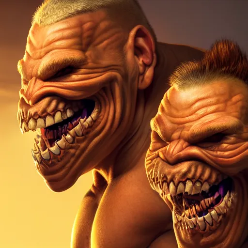 Image similar to intricate beautiful hyperreal portrait of grog strongjaw and pike trickfoot, smiling softly, casual clothes, relaxing on the couch, home interior, golden hour, close up shot, 8 k, art by irakli nadar, hyperrealism, hyperdetailed, ultra realistic