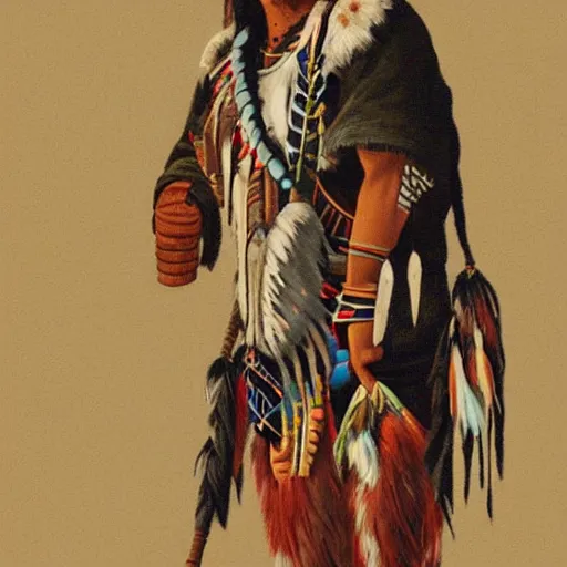 Image similar to 2 d native american walking to the right