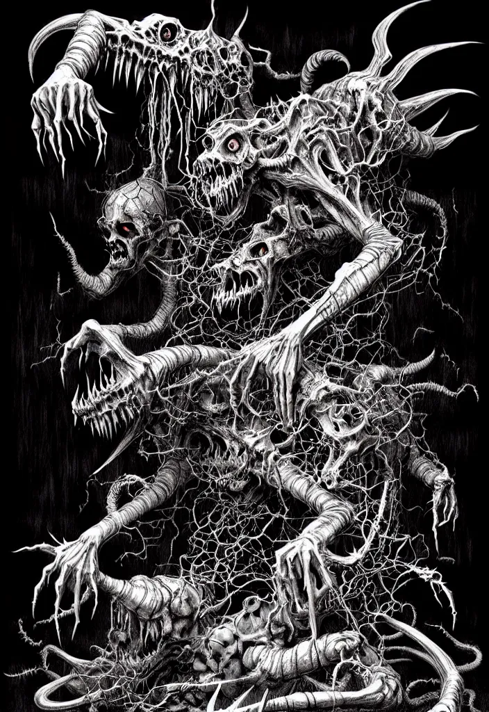 Image similar to a strange eerie magical scary creature in an eerie uncanny hell, translucent neon, horror, concept art, detailed, intricate, award - winning, cinematic, by kentaro miura