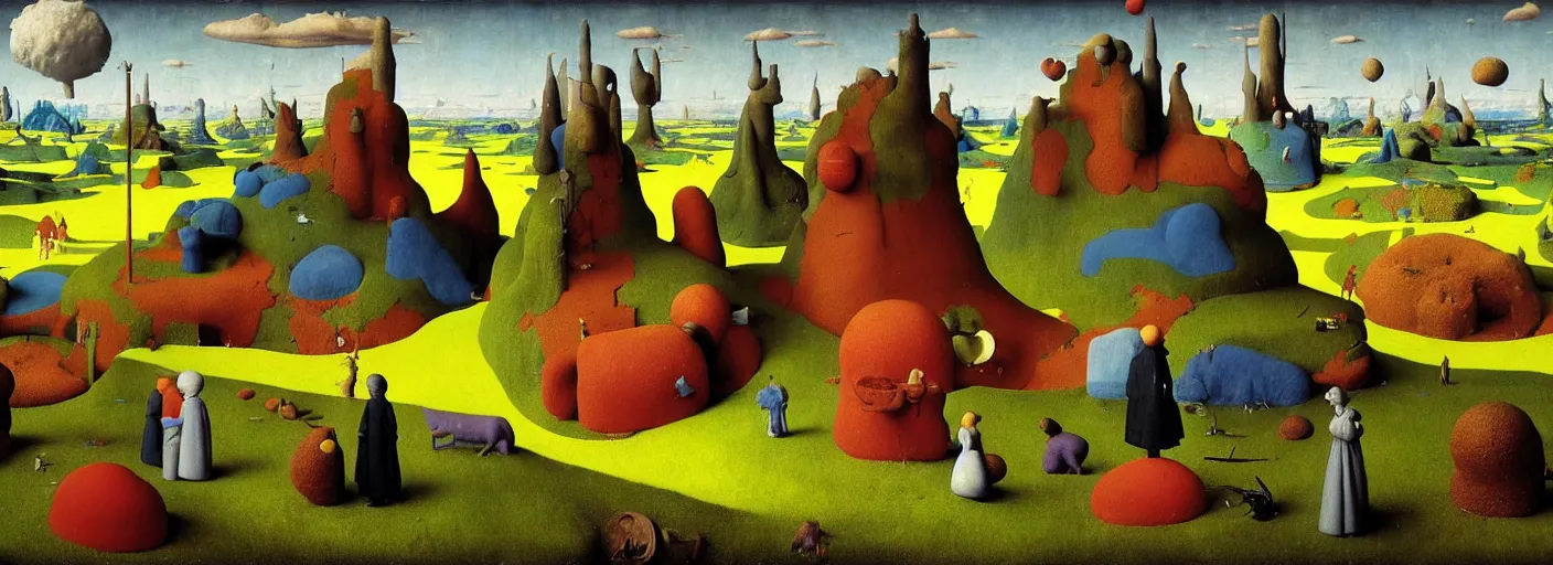 Image similar to sponge sculpture of surreal colorful landscape, very coherent and colorful high contrast masterpiece by norman rockwell franz sedlacek hieronymus bosch dean ellis simon stalenhag rene magritte gediminas pranckevicius, dark shadows, sunny day, hard lighting,