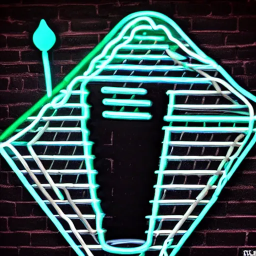 Image similar to a queen chess piece 3 d neon art, 8 k resolution