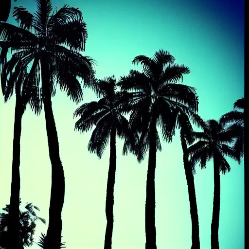 Image similar to palm trees by andy warhol, digital art, trending on artstation